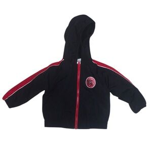 Al & Ray Black and Red Hooded Zip Up Jacket Hoop Star Basketball Jacket